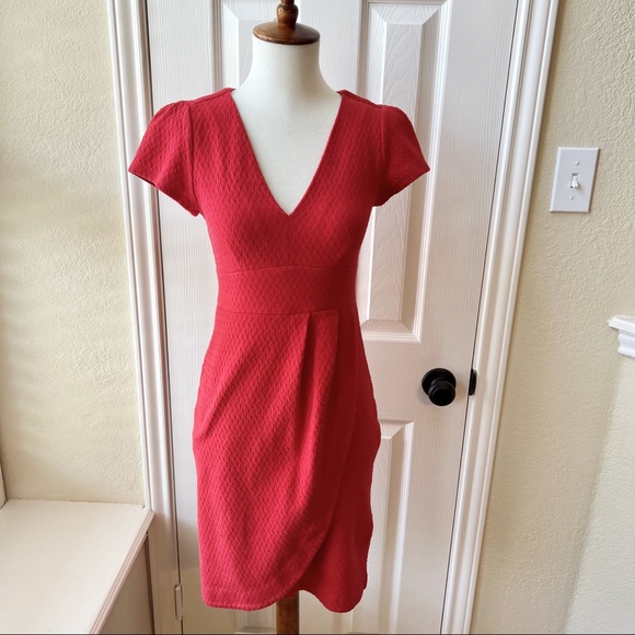 Anthropologie Maeve Red V-neck Sheath Dress - Picture 3 of 8